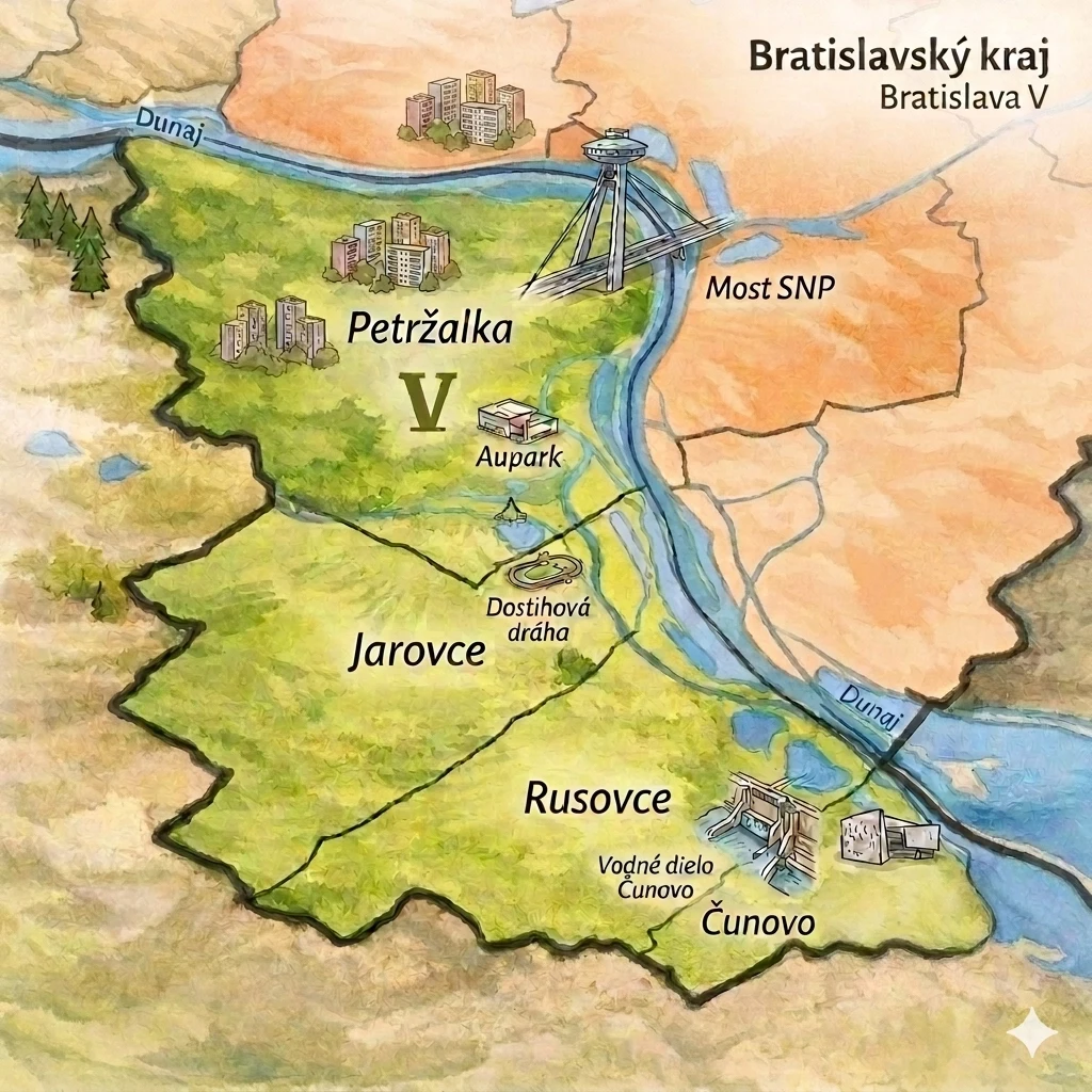 Mapa Bratislava päť